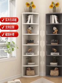 Corner Storage Cabinet Triangular Shelf Unit for Living Room Bedroom Multi-layer Floor Standing Bookcase