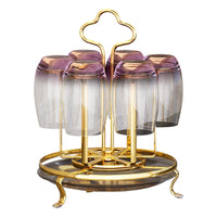Luxury Rotating Mug Drying Rack with Drip Tray, Glass Cup Holder for Home Kitchen Organization