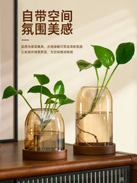 Vintage Glass Small Flower Vase Hydroponic Plant Container for Home Office Desktop Decor