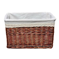 Handwoven Wicker Storage Basket with Lid or Open Top, Laundry Hamper and Organizer for Home