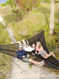 Outdoor Camping Triangle Hammock Anti-rollover Multi-person Park Suspended Breathable Tree Tent