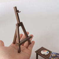 Miniature Dollhouse Simulation Painting Easel and Table Model Accessories