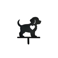 Metal Dog Silhouette Garden Stake Outdoor Yard Art Decoration