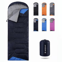 Outdoor Camping Envelope Sleeping Bag with Hood for All Seasons