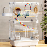Large Metal Bird Cage for Parrots, Cockatiels, Peonies, and Other Small Birds