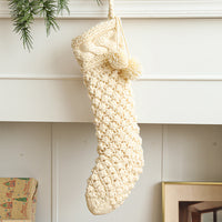 Knitted Christmas Stocking Large 46cm for Gifts and Decoration