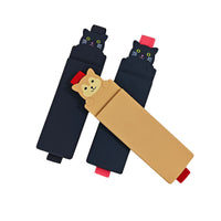 Cartoon Silicone Pencil Case with Bookmark for Students, Portable Storage Pouch