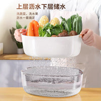 Double-Layer Kitchen Sink Drain Basket for Fruits and Vegetables