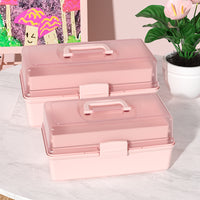 3-Layer Portable Art Supply & Craft Storage Box with Handle