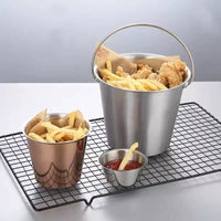 304 Stainless Steel Portable Ice Bucket with Handle for Snacks and Seafood
