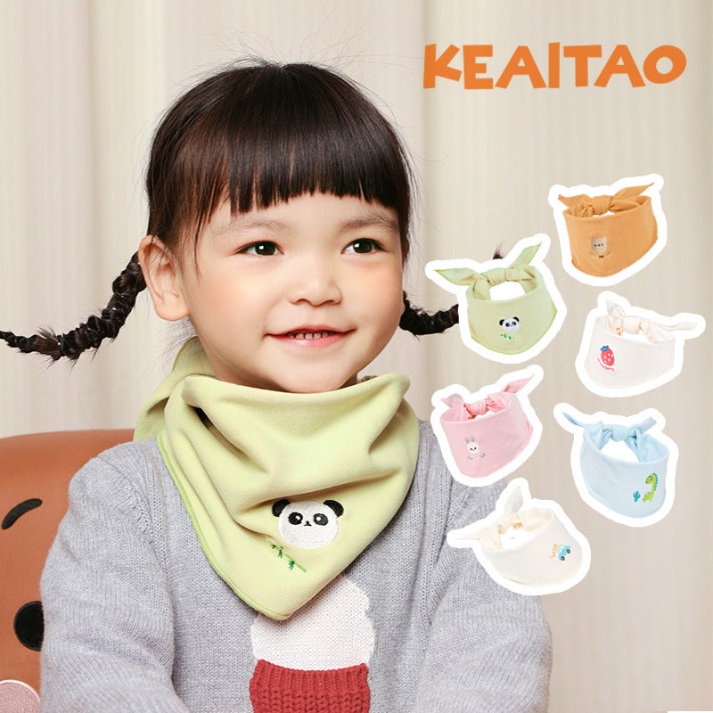Kids' Angel Fleece Neck Warmer - Windproof & Warm Cartoon Scarf for Autumn/Winter