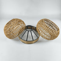 Handwoven Paper Rope Lampshade for Pendant Lights, Half-Round Design for Restaurants and Home Decor