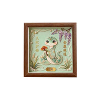 DIY Pearl Diamond Painting Kit with Zodiac Animal Design and Mirror Glass Frame