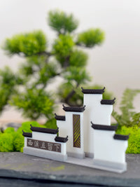 Chinese Style 3D Printed Ancient Architecture Micro Landscape Ornament for Aquariums and Bonsai