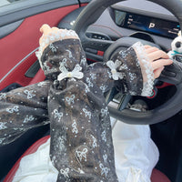 CHUNYU Women's Loose Lace Sun Protection Arm Sleeves for Outdoor Driving Cycling