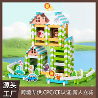 Luban Tenon and Mortise Wooden Building Blocks Set for Kids, Educational DIY Assembly House Model Toy