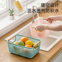 Wood Handle Storage Basket for Home Organization, Bathroom, Bedroom, Kitchen, and Outdoor Use