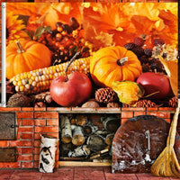 Thanksgiving Harvest Photography Backdrop Wall Tapestry for Indoor Decoration 150x90cm