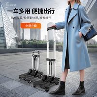 Foldable Portable Shopping Cart with Wheels, Heavy-Duty Hand Truck for Groceries, Luggage, and Deliveries
