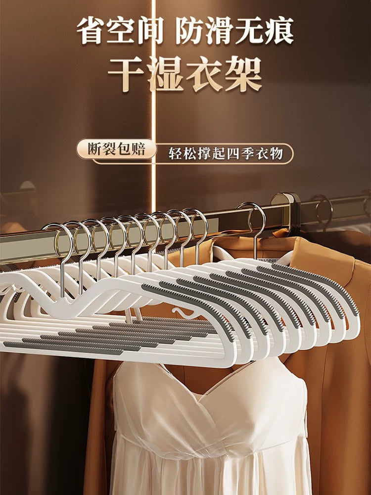 Space-Saving Short Neck Hangers for Clothes, Non-Slip, No Shoulder Bumps, Narrow Design