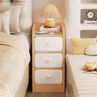 Slim 20cm Bedside Table Narrow Storage Cabinet with Drawers for Small Spaces