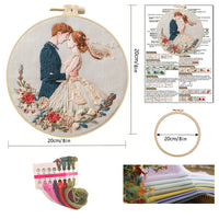 DIY Embroidery Kit Wedding Dress Floral Pattern Handcraft Material Set
