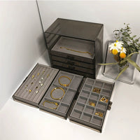 Acrylic Jewelry Organizer Box with 5-Drawer Storage for Earrings, Necklaces, and Bracelets