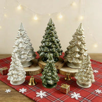 Miniature Ceramic Christmas Tree Figurines for Micro Landscape Decor