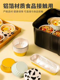 Disposable Aluminum Foil Baking Cups for Air Fryer & Oven - Reusable Muffin Liners & Dessert Molds