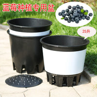 25L Thickened Blueberry Pot Resin Plastic Side Drain Hole Root Control Pot Green Plant Flower Large Caliber Breathable Round Flower Pot
