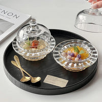 Glass Bird's Nest Stew Bowl with Lid, Transparent Dessert and Soup Bowl Set