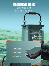 JiaDiaoni Portable Collapsible Fishing Bucket with Aerator Pump