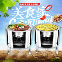 Portable Wood Burning Stove for Outdoor Camping and Picnics, Multifunctional Firewood Cooker for BBQ and Tea