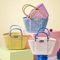Portable Shower Caddy Beach Tote Basket for Bathroom, Swimming, and Picnic