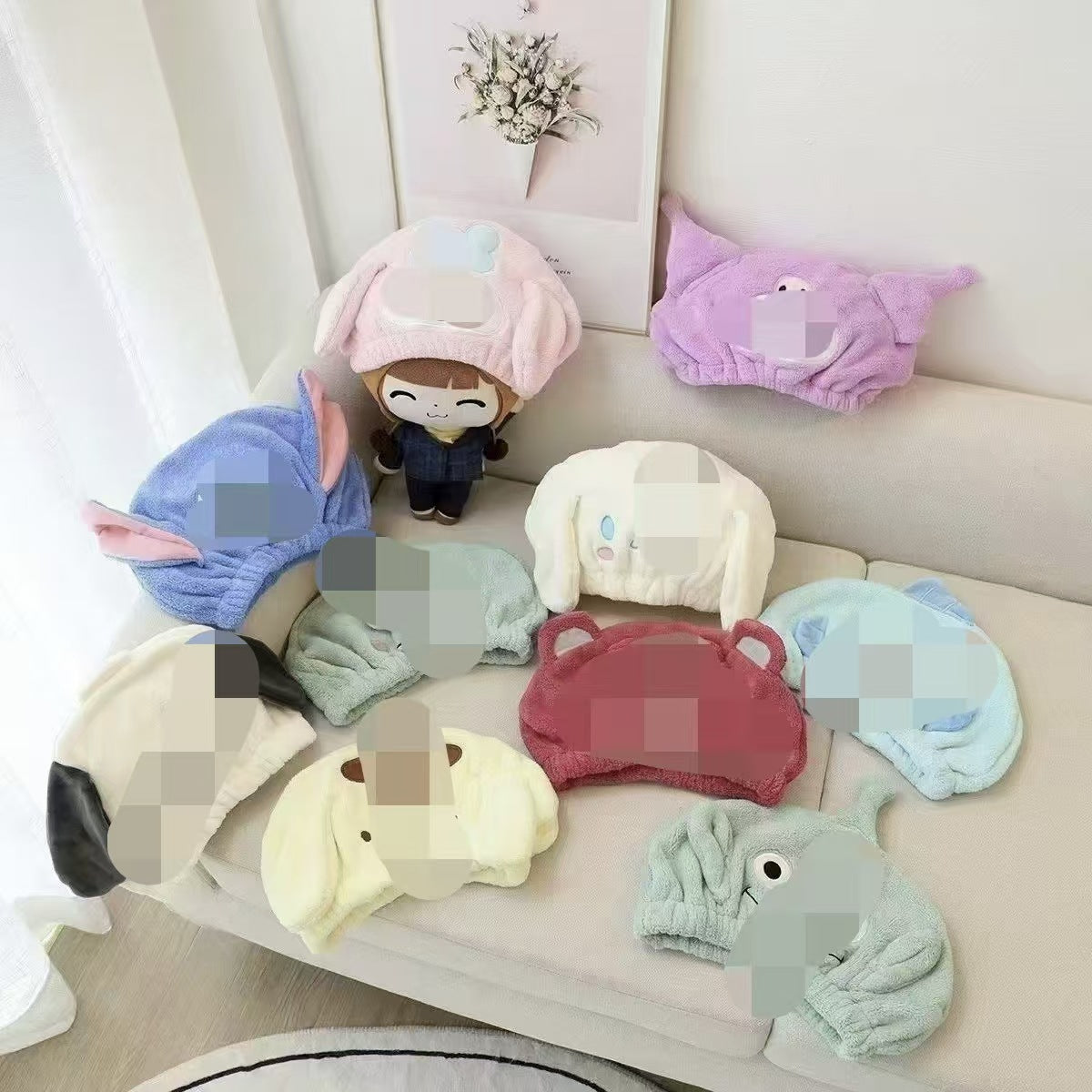 Cartoon Absorbent Quick Dry Hair Towel Cap for Adults