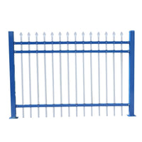 Galvanized Steel 2-Rail Fence Panel for Yard and Villa Outdoor Security