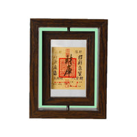 Rotating Photo Frame with Glass Cover, Walnut/Wood Finish, Leaf Carving Design