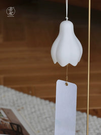 Dopamine Magnolia Wind Chime for Garden & Home Decor - Elegant White Sound Ornament