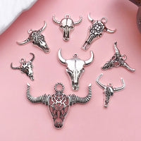 DIY Alloy Antique Silver Bull Head Charms for Jewelry Making