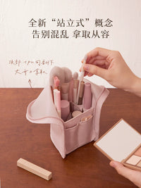 Portable Makeup Brush Organizer Bag for Travel, Multi-functional Cosmetic Pouch