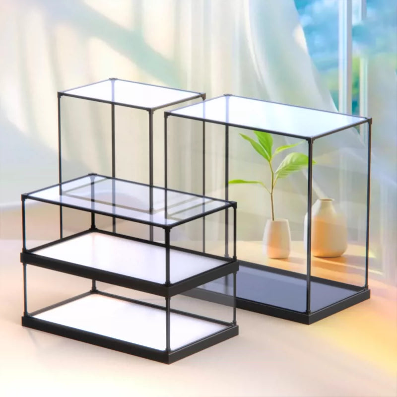 Acrylic Display Case for Collectibles, Dustproof Stackable Showcase for Action Figures, Models, and Blocks