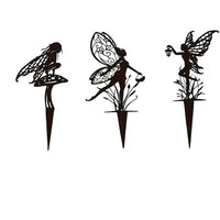 Garden Fairy Metal Silhouette Stakes for Outdoor Lawn Decor