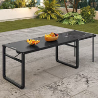 Portable Outdoor Folding Table Lightweight Camping Picnic BBQ Desk with Optional Grill and Accessories