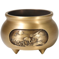 Mini Brass Incense Burner with Crane Design, Antique Style Censer for Stick Incense