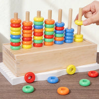 Montessori Rainbow Stacking Rings Sorting Box for Toddlers, Educational Color Recognition & Matching Toy