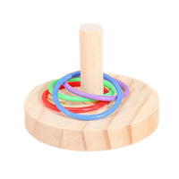 Parrot Ring Toss Toy Set with Chewable Bells and Rattles for Small to Medium Birds