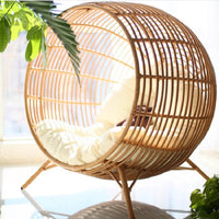 Outdoor Rattan Swing Chair Bird's Nest Hanging Basket for Balcony Garden Patio