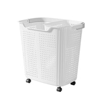 Large Capacity Laundry Hamper with Wheels, Hollow Design, for Clothes, Toys, and Sundries Storage