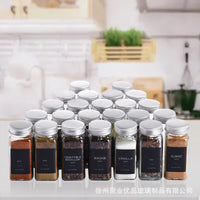 Square Aluminum Cap Spice Jars Set for Kitchen Seasoning and BBQ