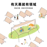Outdoor Camping Tarp Tent Sunshade Shelter UV Protection Waterproof Canopy for Beach and Events